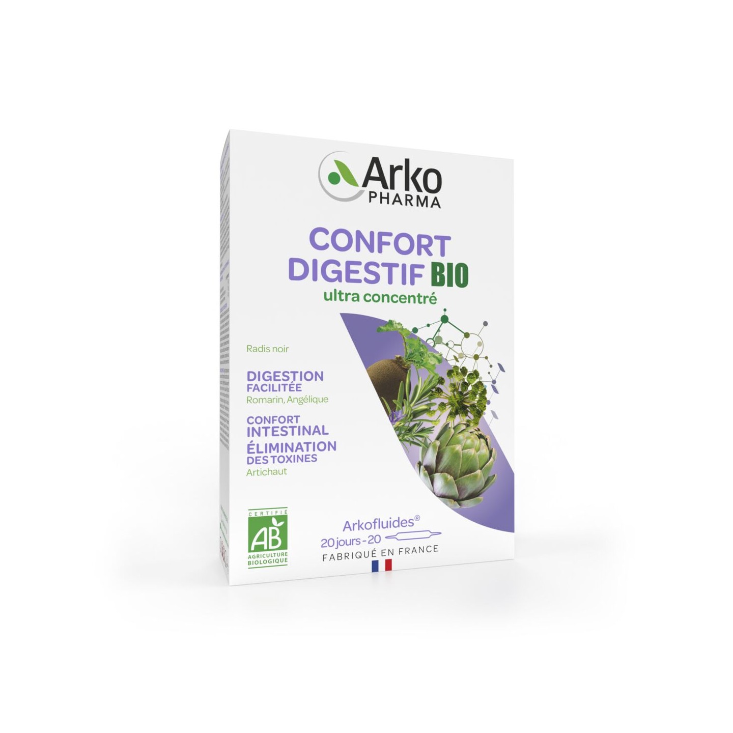 Arkofluides Confort digestif Bio - 20 ampoules