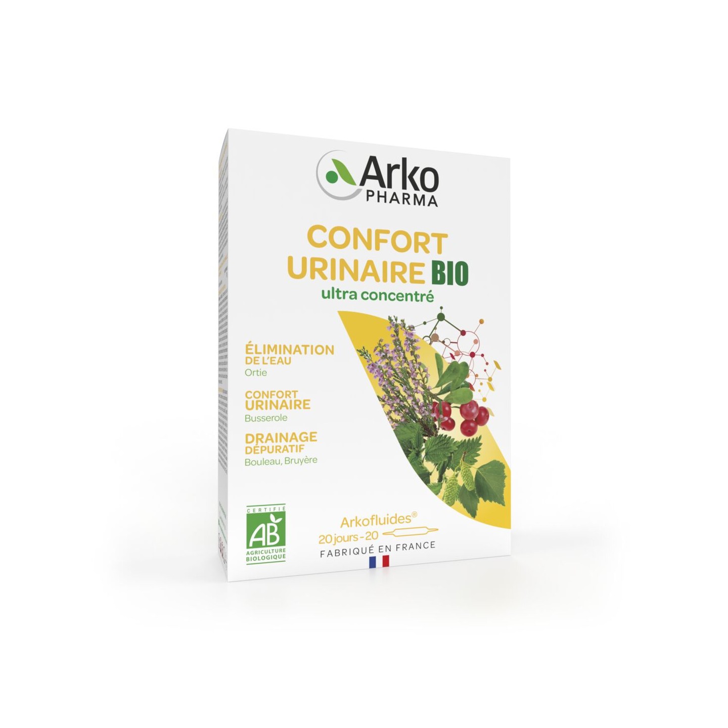 Arkofluides Confort urinaire Bio - 20 ampoules