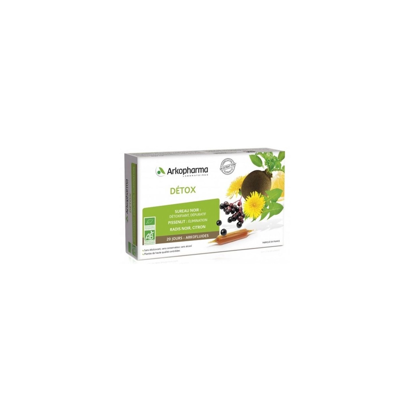 Arkofluides Détox Bio - 20 ampoules