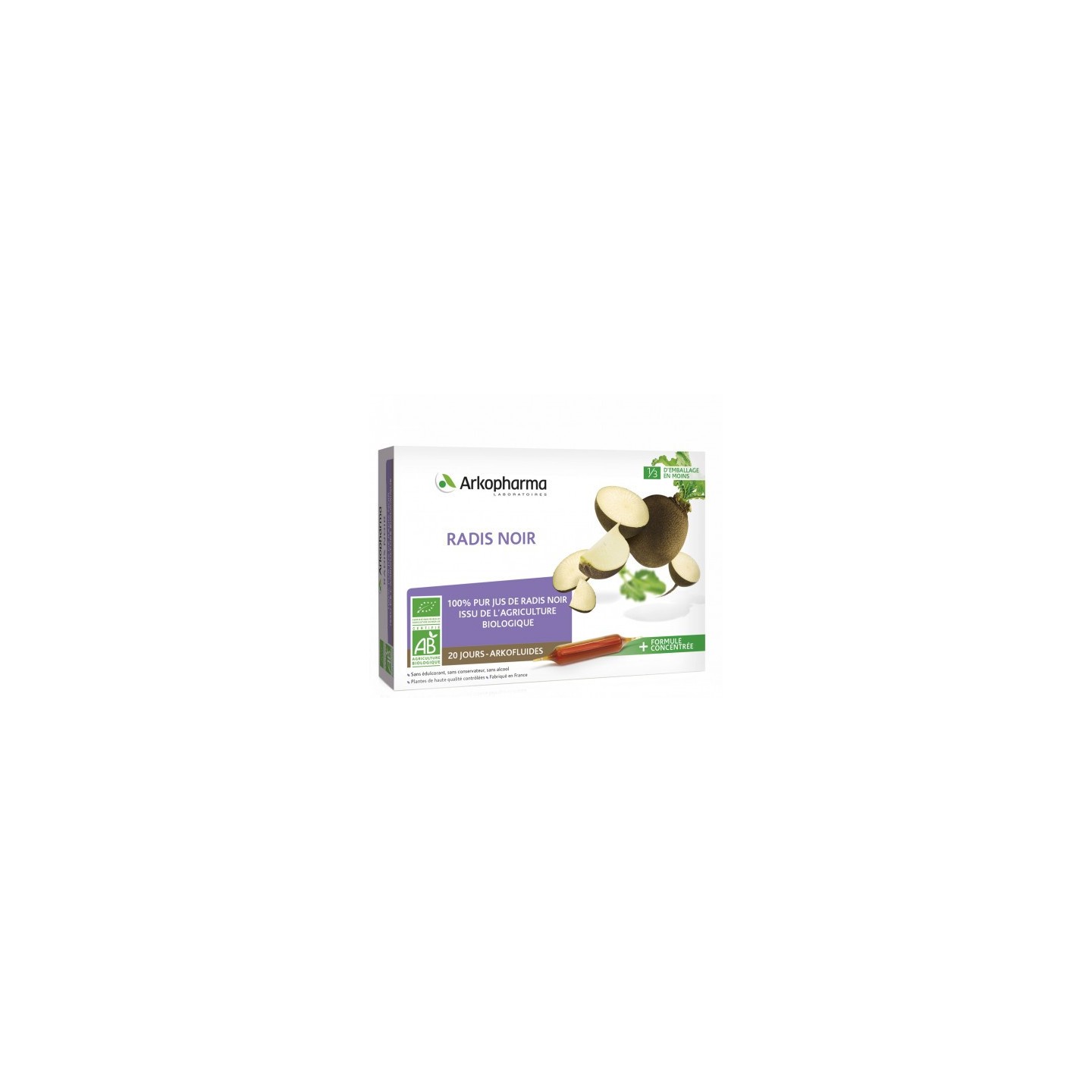 Arkofluides Radis noir Bio - 20 ampoules