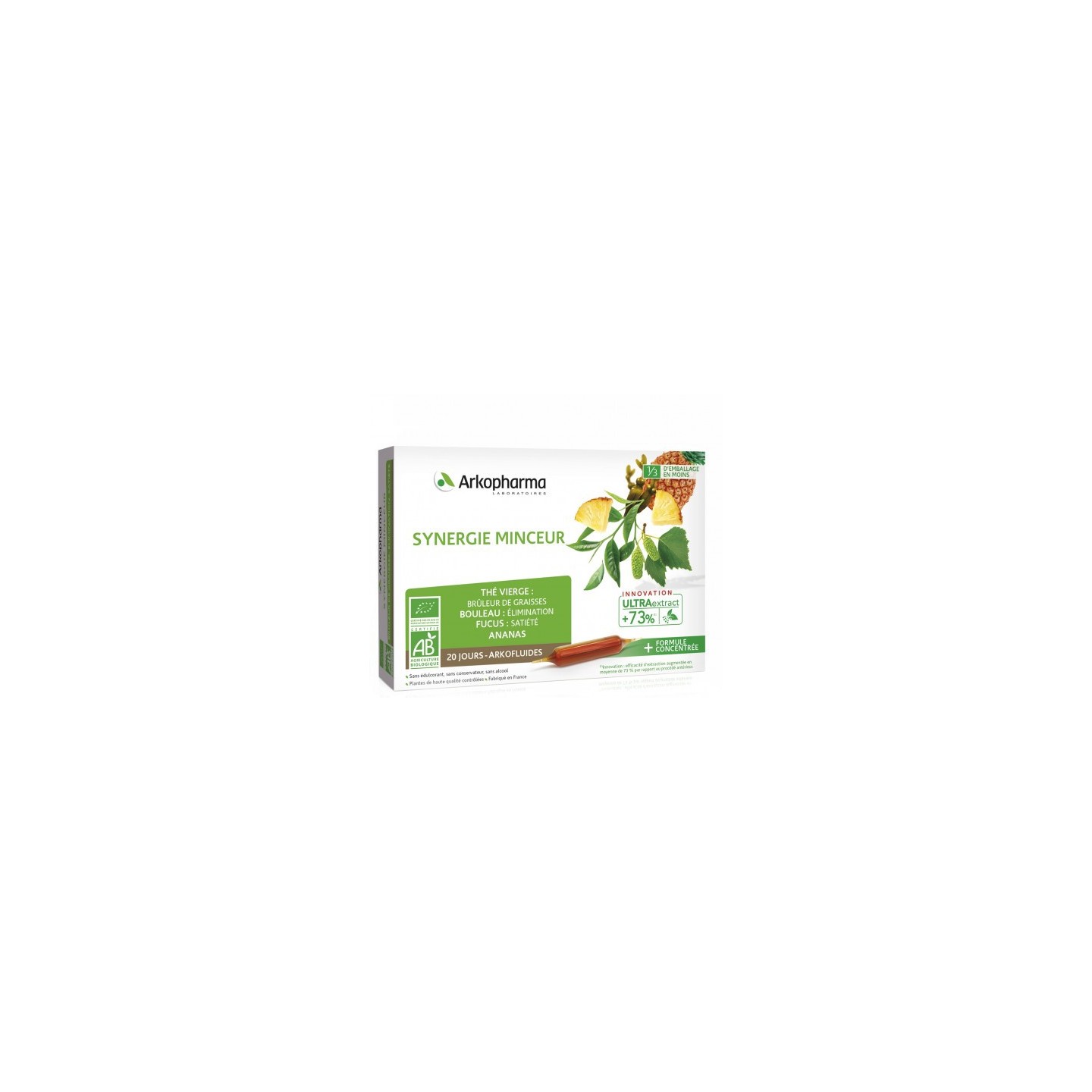 Arkofluides Synergie minceur Bio - 20 ampoules