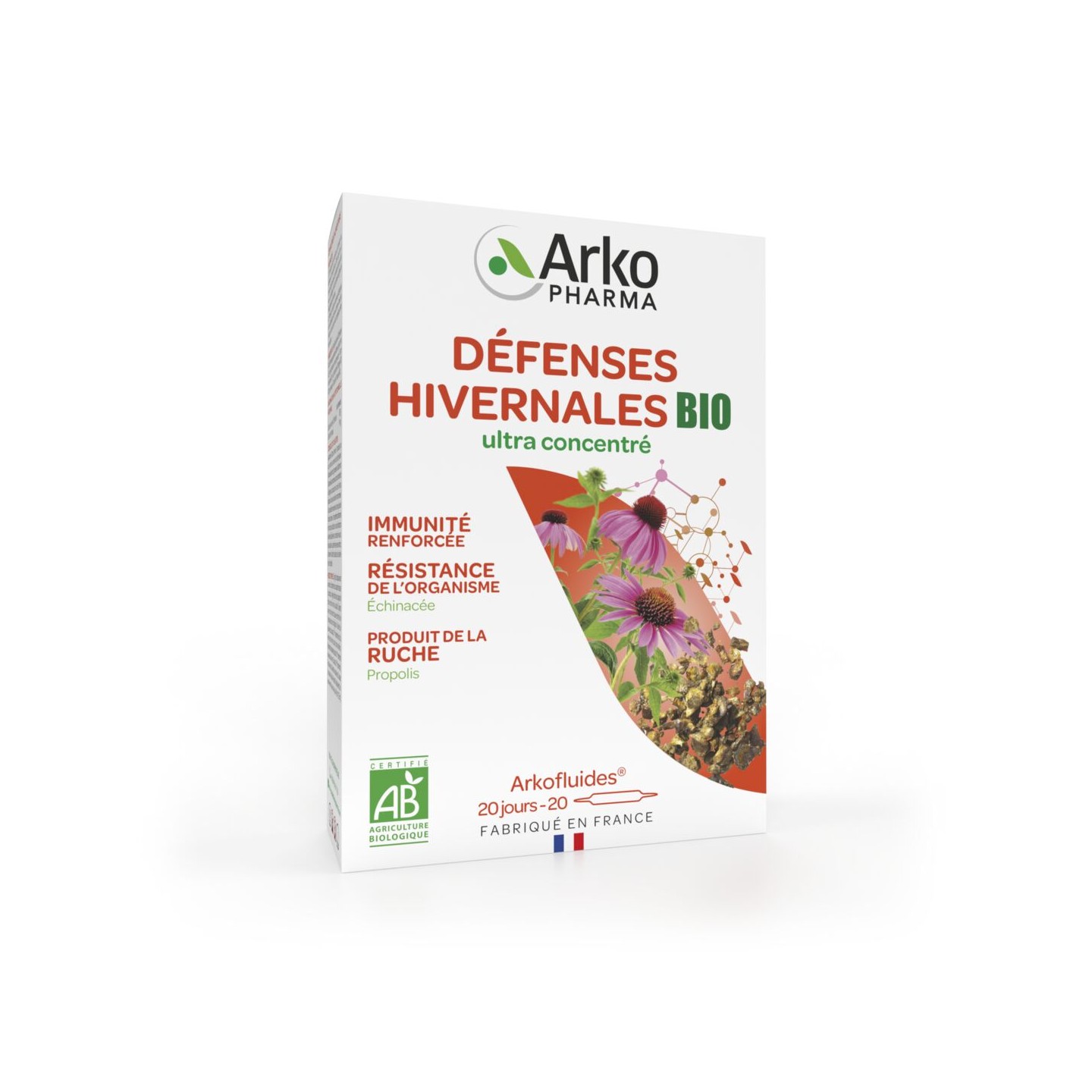 Arkopharma Arkofluides Défenses hivernales Bio - 20 ampoules