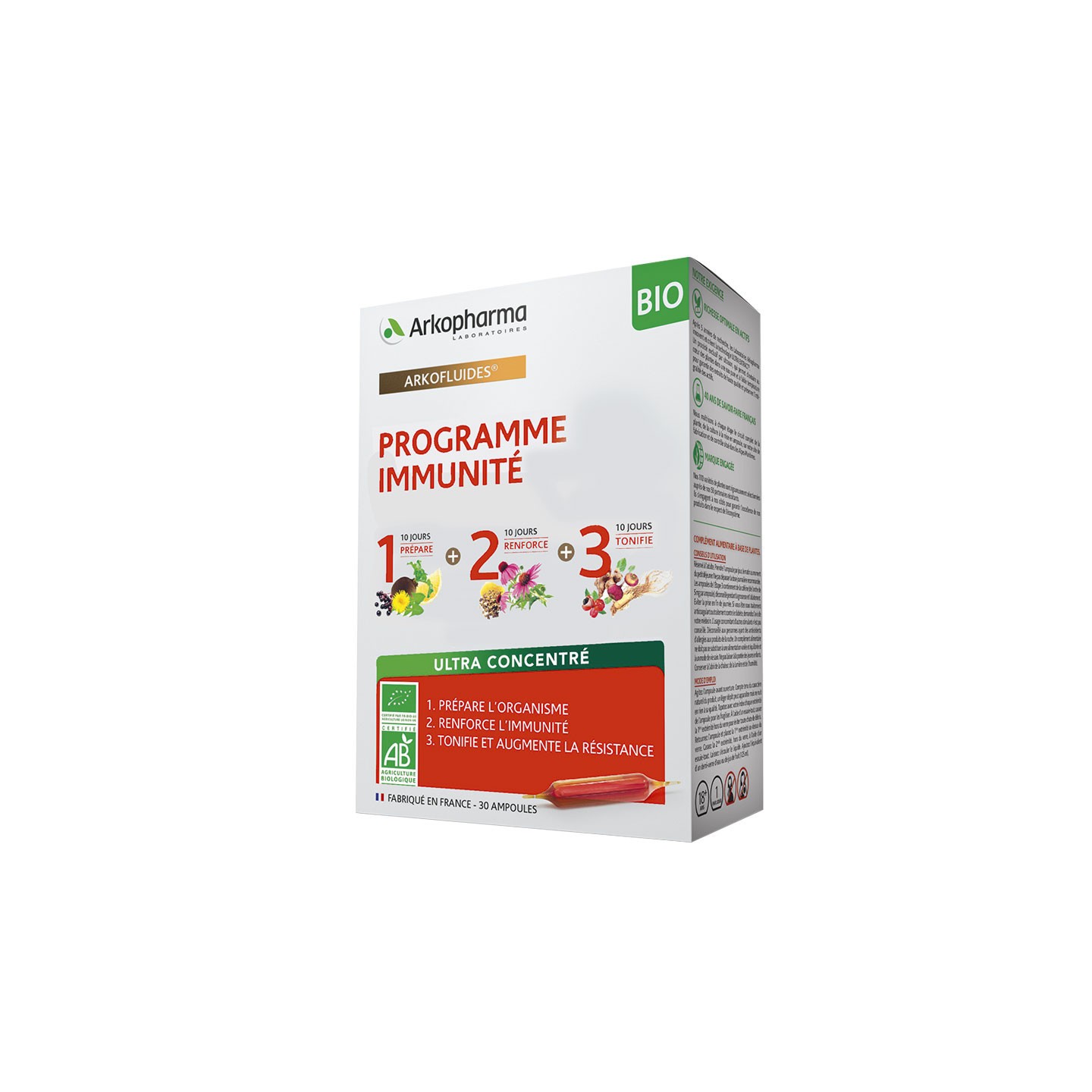 Arkopharma Arkofluides Programme Immunité Bio - 30 ampoules