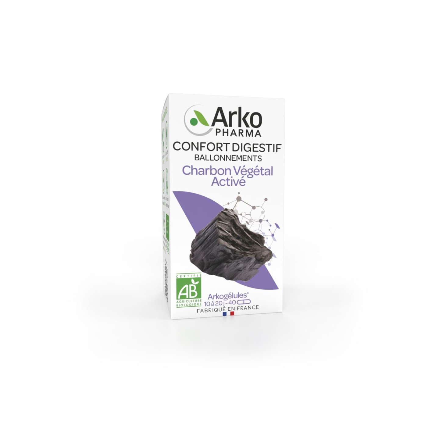 Arkopharma Arkogélules Charbon végétal activé Bio - 40 gélules
