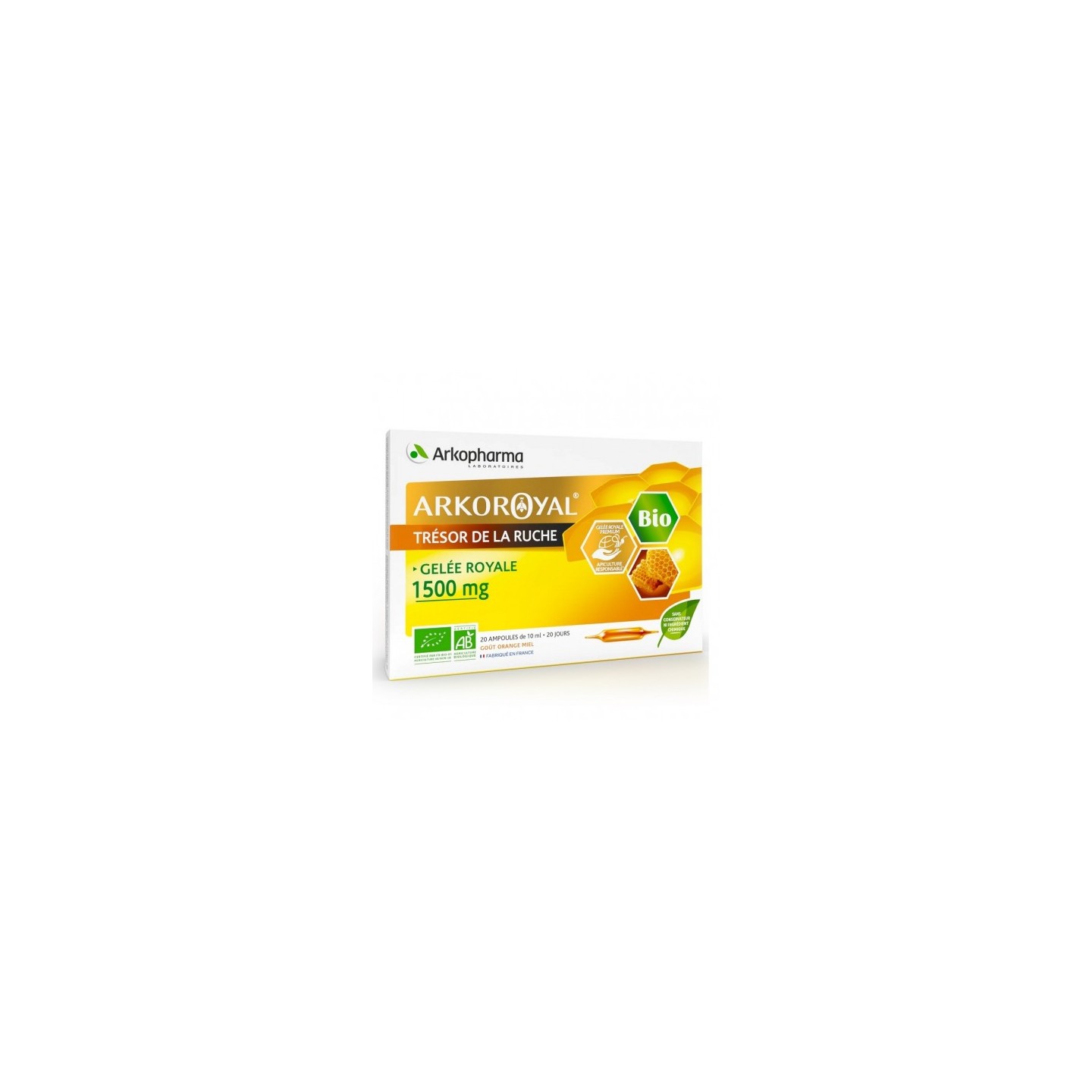 Arkoroyal Gelée royale 1500 mg Bio - 20 ampoules de 10ml