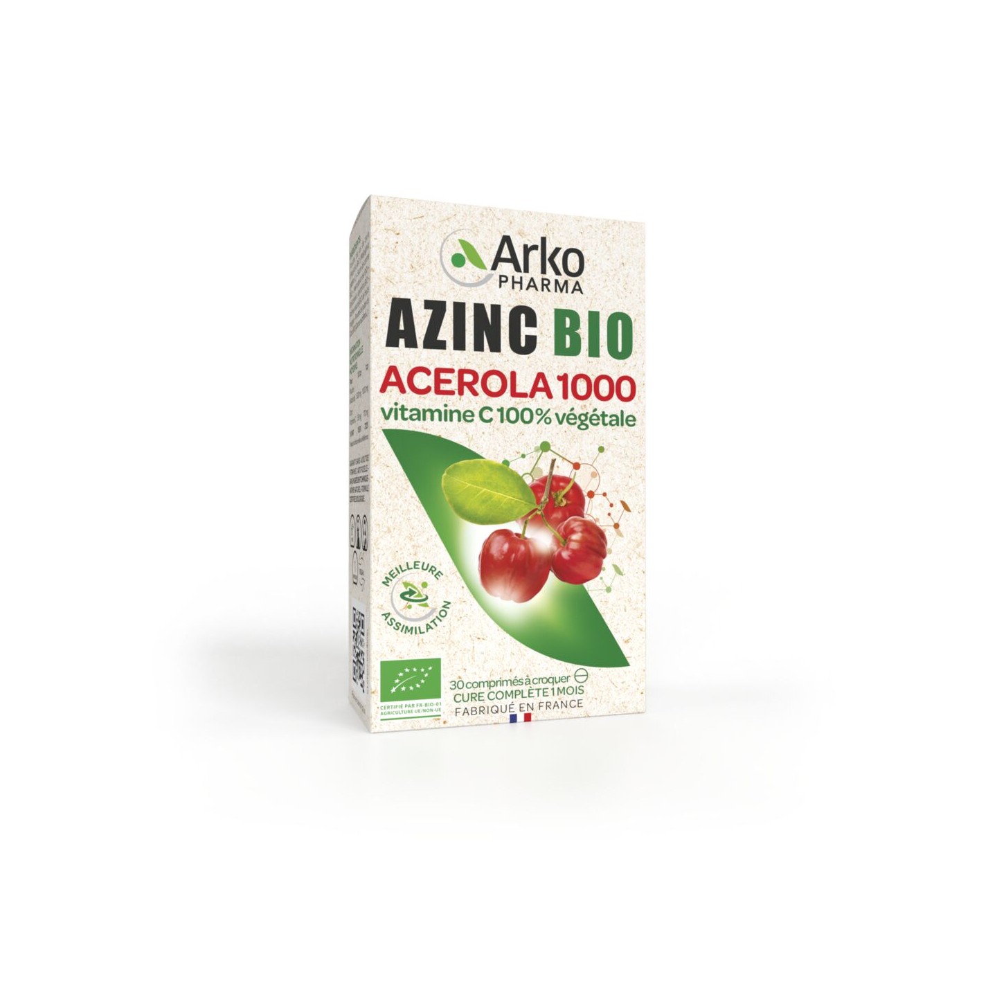 Arkopharma Azinc Acérola 1000 Bio - 30 comprimés