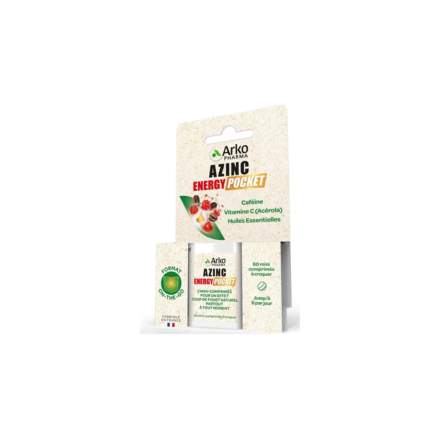 Arkopharma Azinc Energy Pocket - 60 comprimés