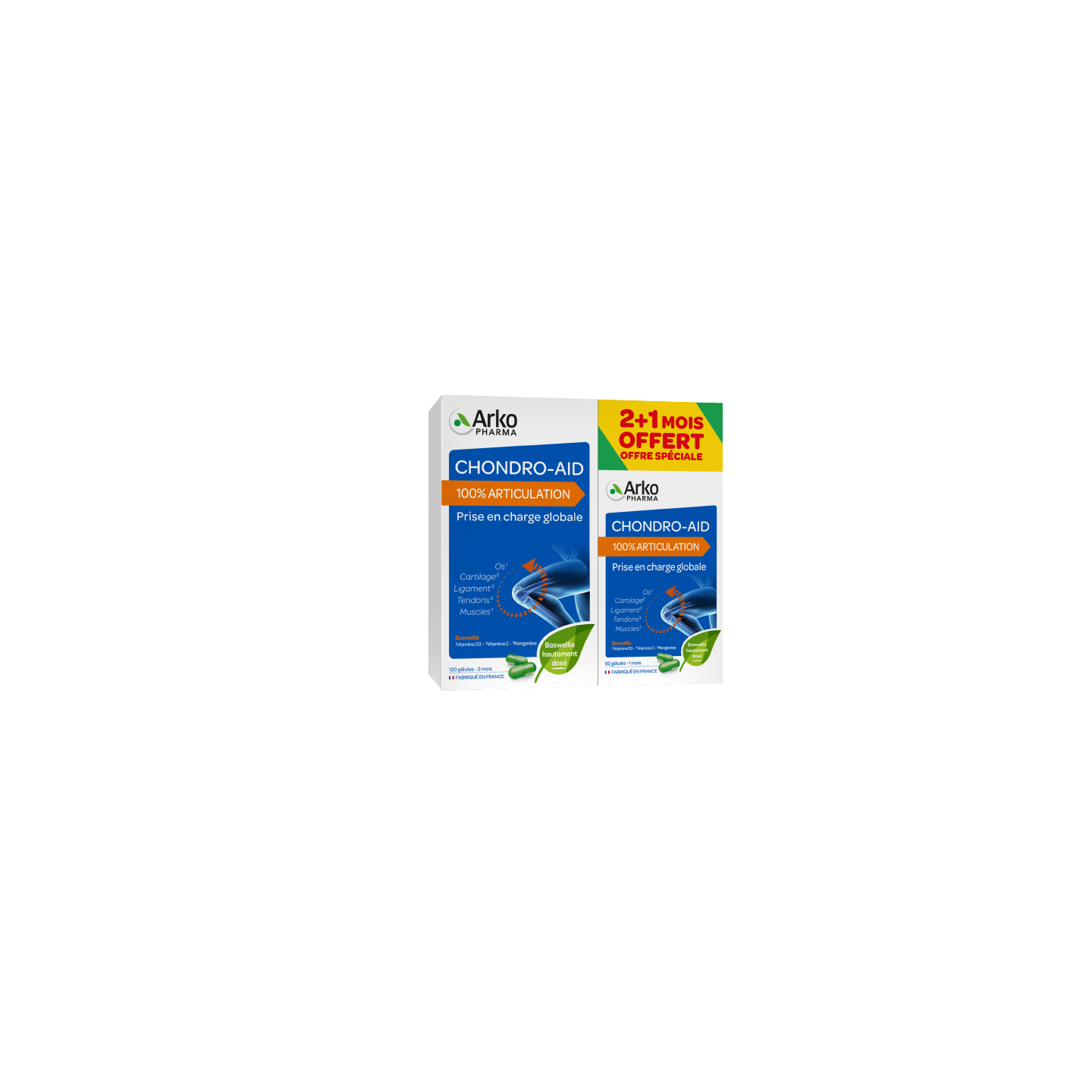 Arkopharma Chondro-Aid 100% Articulation - 120 gélules + 60 gélules Offertes
