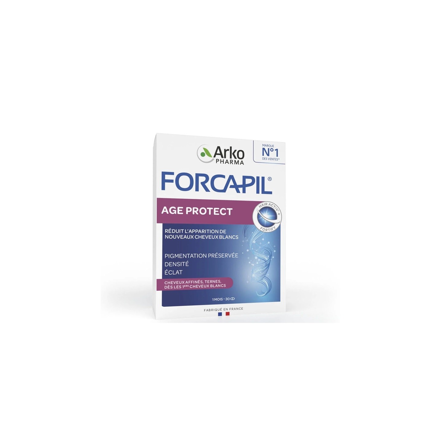 Arkopharma Forcapil Age Protect Cheveux blancs & ternes - 30 comprimés