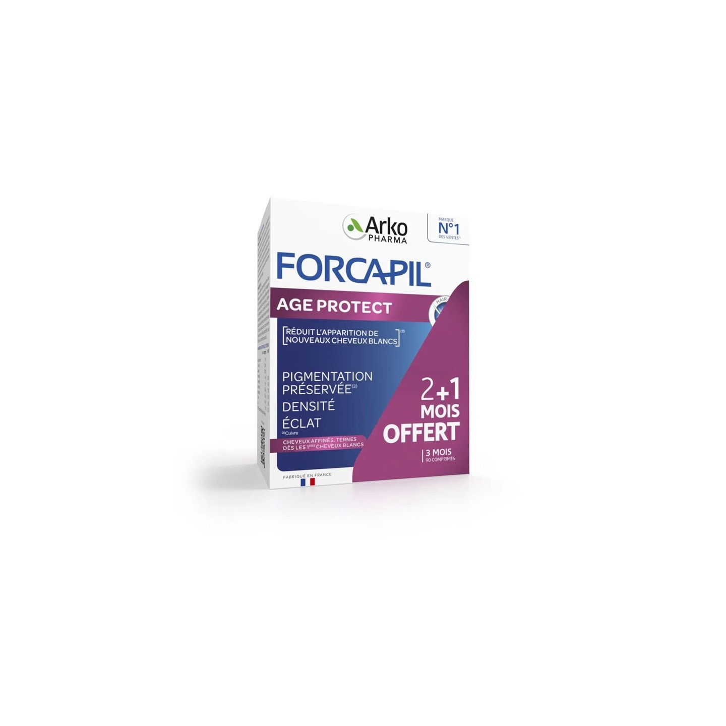 Arkopharma Forcapil Age Protect Cheveux blancs & ternes - 90 comprimés