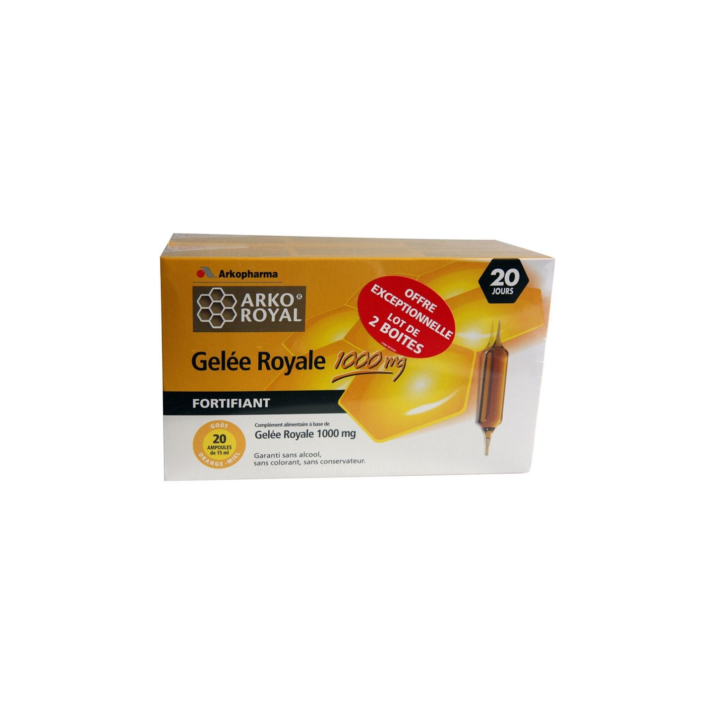 ARKOROYAL Gelée royale 1000mg lot de 2 boites de 20 ampoules