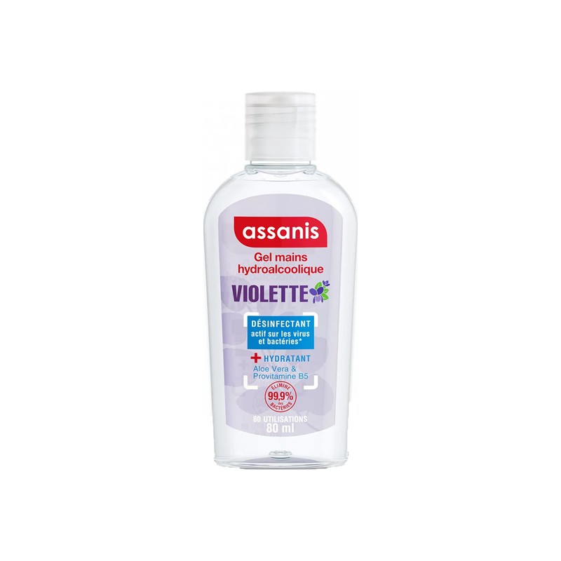 Pharmacie Bastille - Assanis gel hydroalcoolique violette 80ml