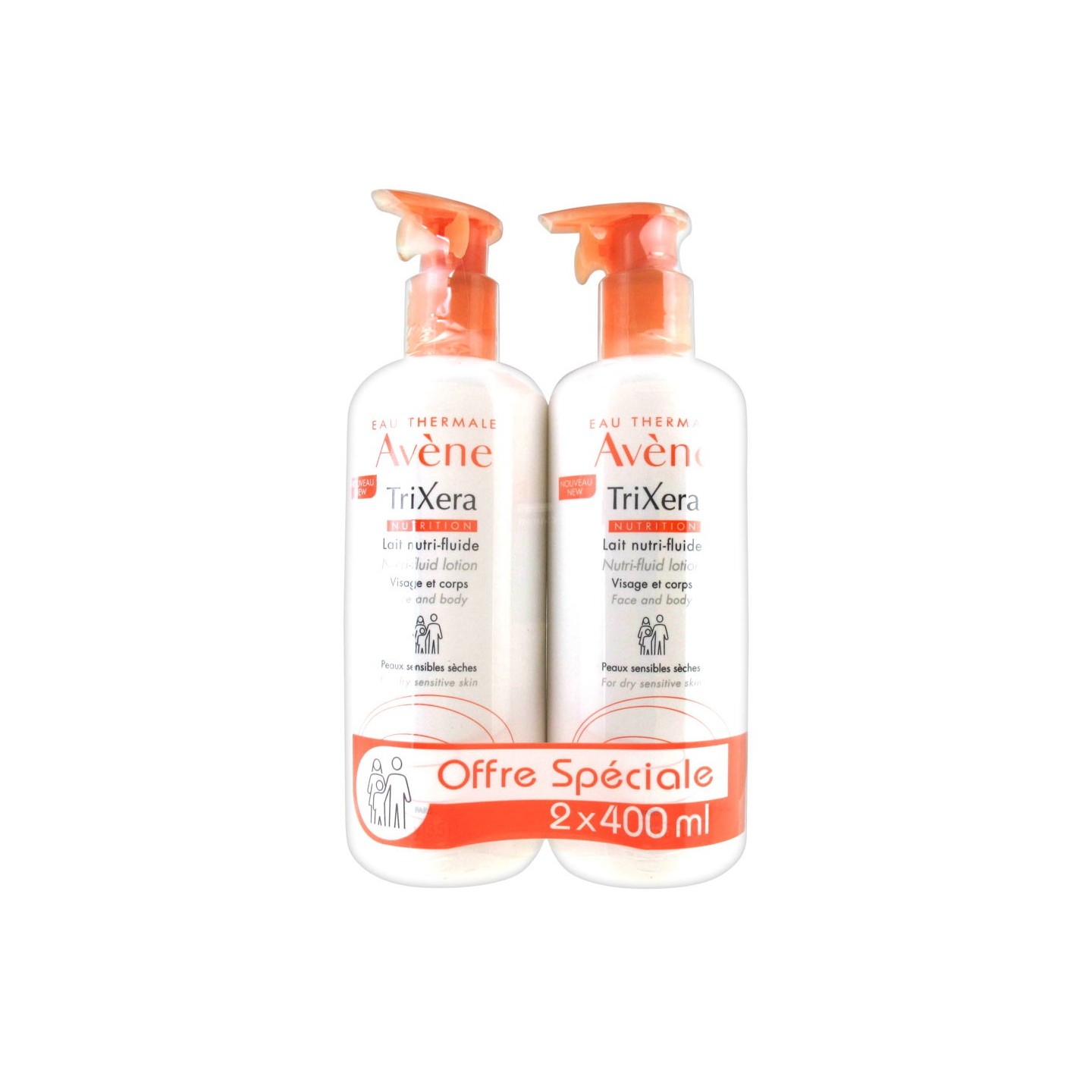 Avène Trixera Nutrition lait nutri-fluide - Lot de 2 x 400ml