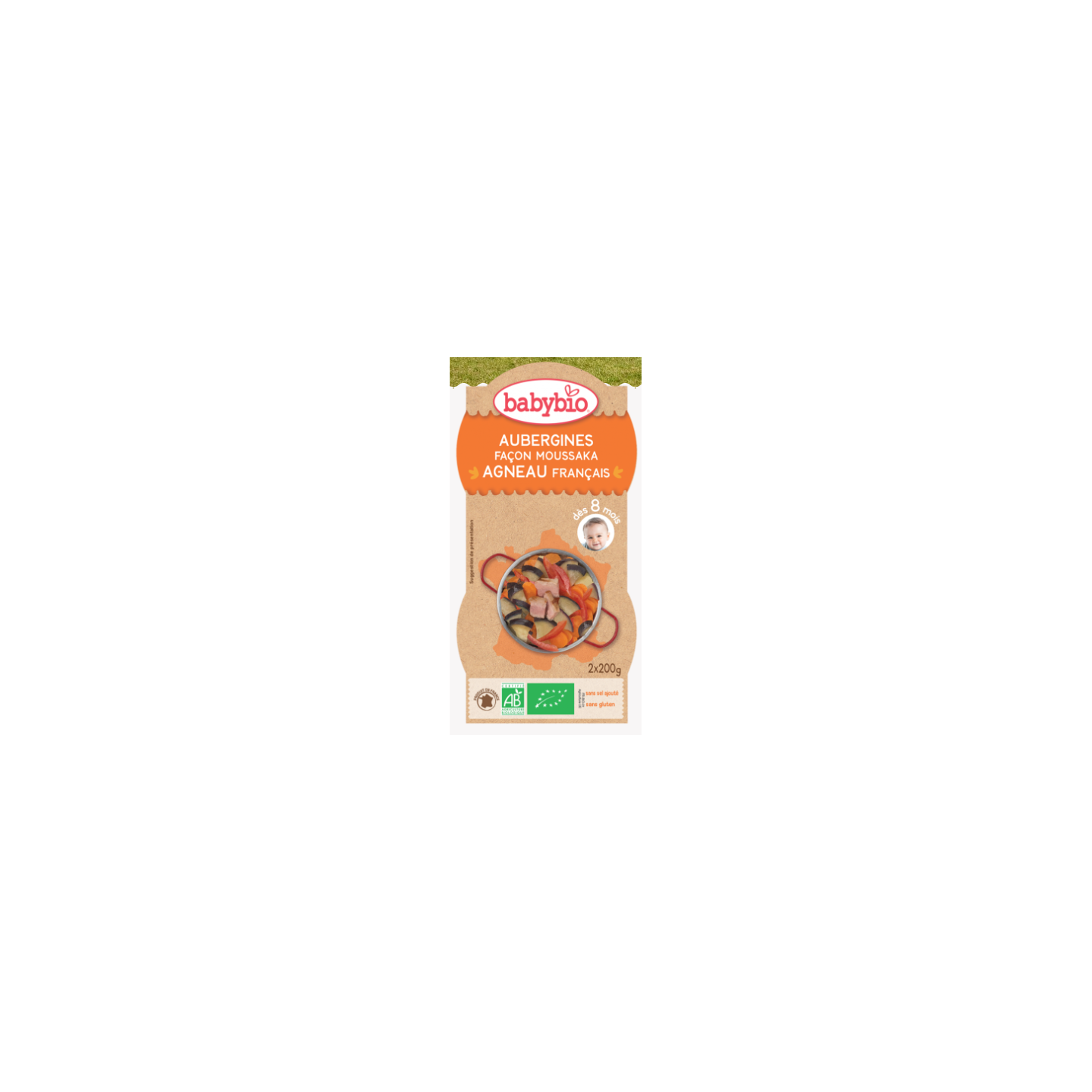 Babybio aubergine façon moussaka agneau français dès 8 mois 2*200g
