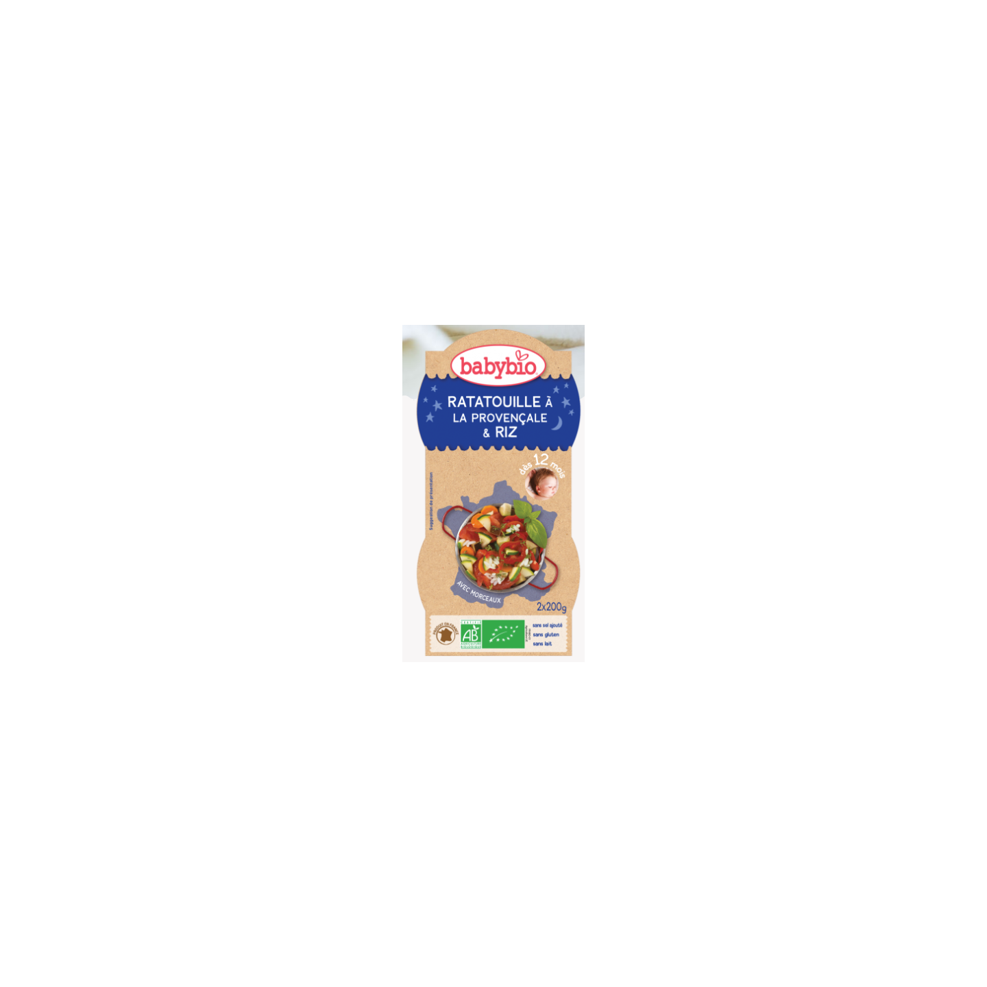 Babybio Ratatouille à la provençale riz dès 12 mois 2*200g
