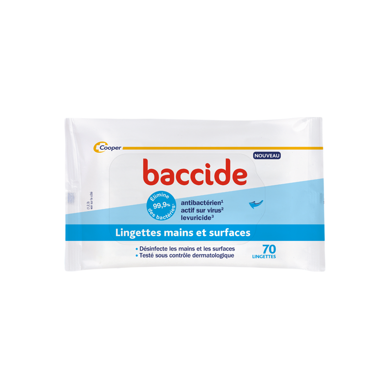 Pharmacie Bastille - Baccide lingettes mains et surfaces pack de 70
