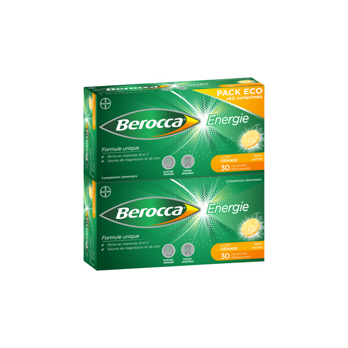 Bayer Berocca Énergie - 60 comprimés effervescents