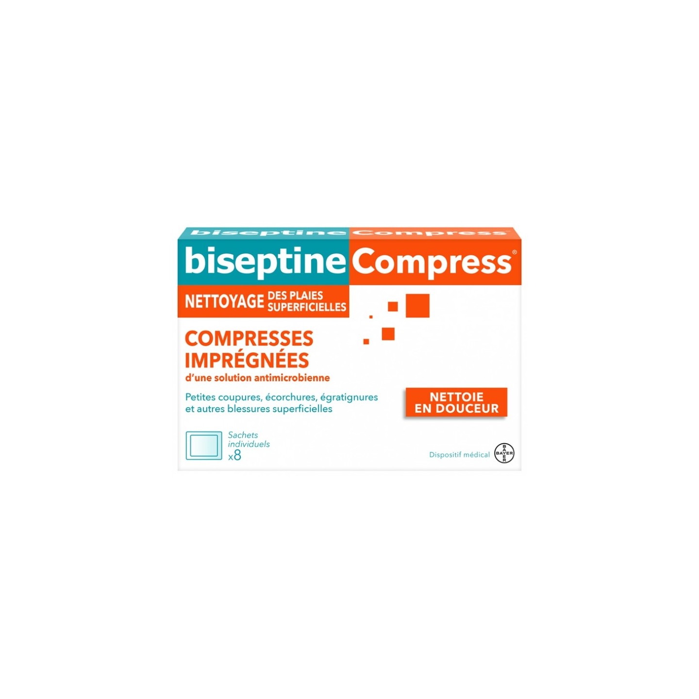 Bayer BiseptineCompress Compresses imprégnées - 8 sachets