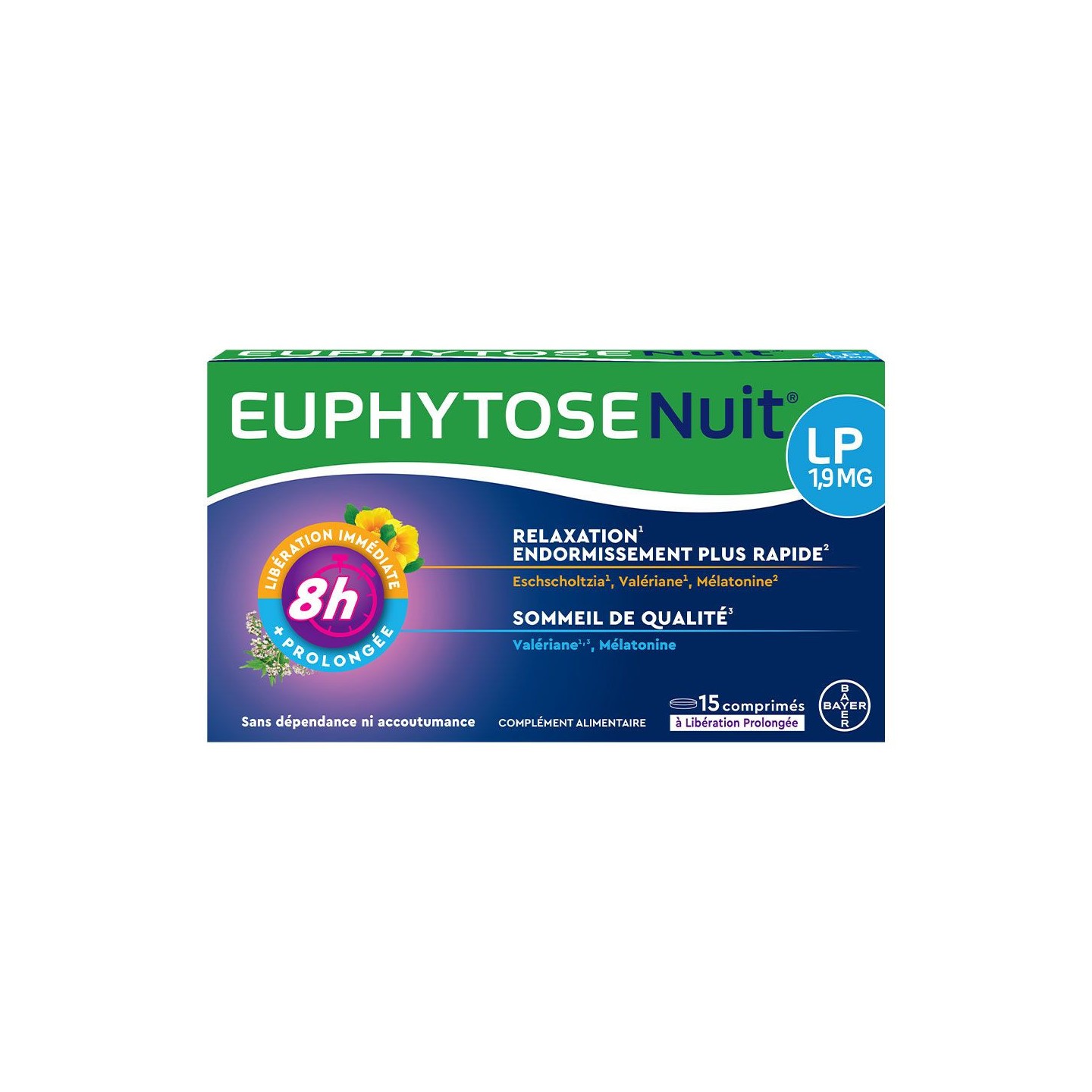 Bayer Euphytose nuit LP 1.9mg - 15 comprimés