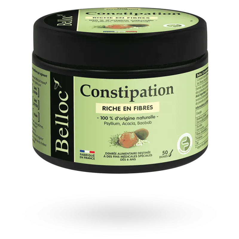 Belloc Constipation poudre riche en fibres - Pot 184 g