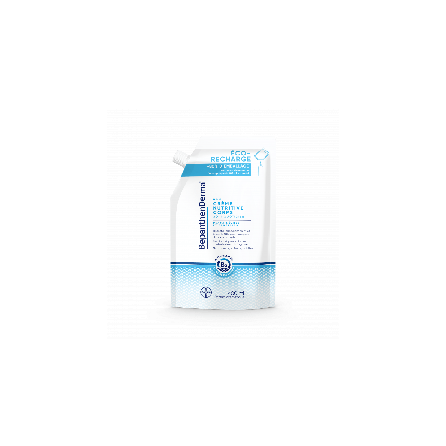 BepanthenDerma Crème nutritive corps - Éco-recharge 400ml
