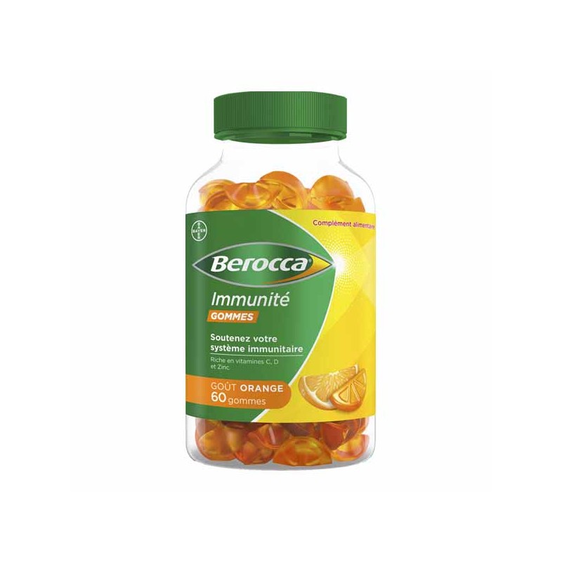 Pharmacie Bastille - Berocca Immunité goût orange 60 gommes