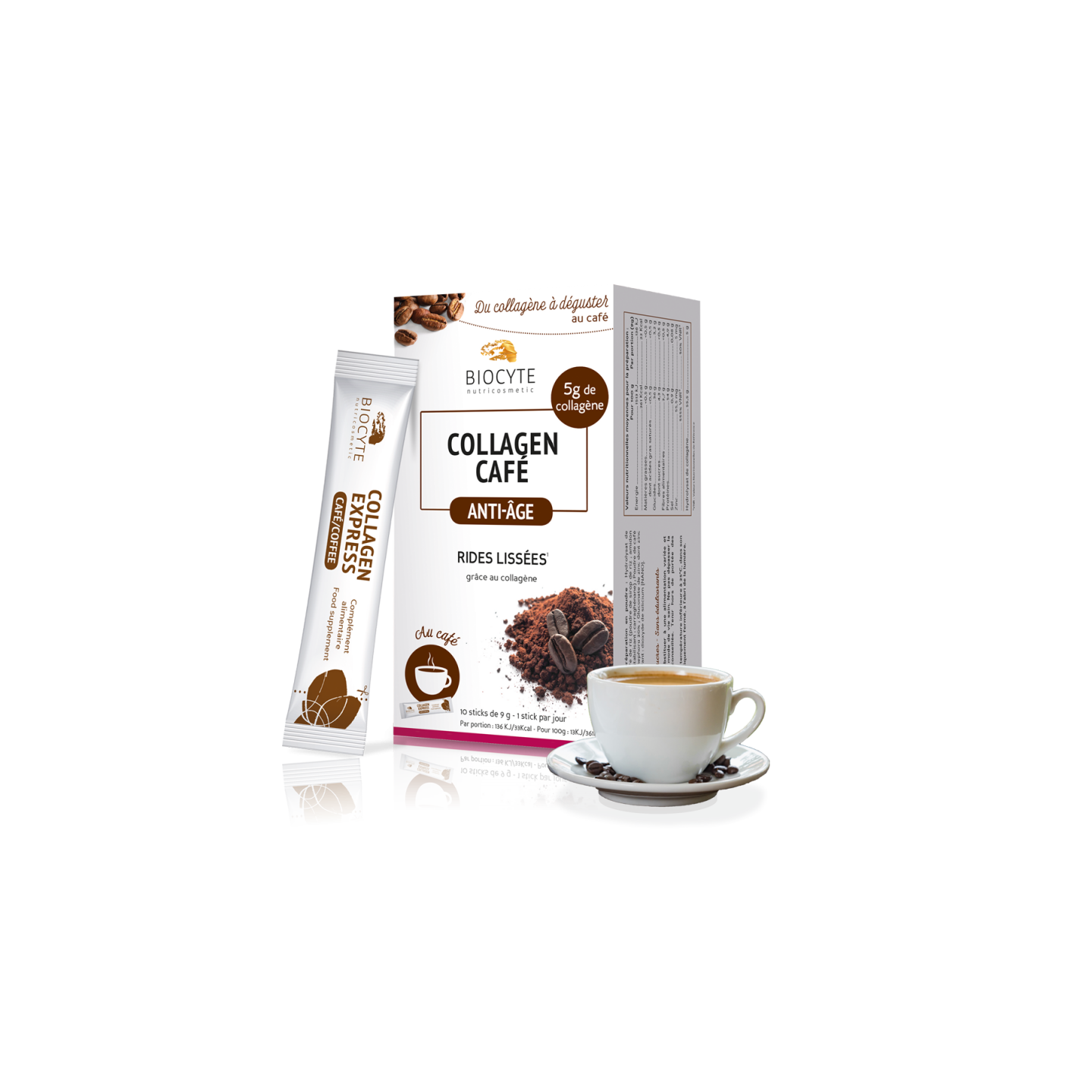Biocyte Collagen Café anti-âge - 10 sticks