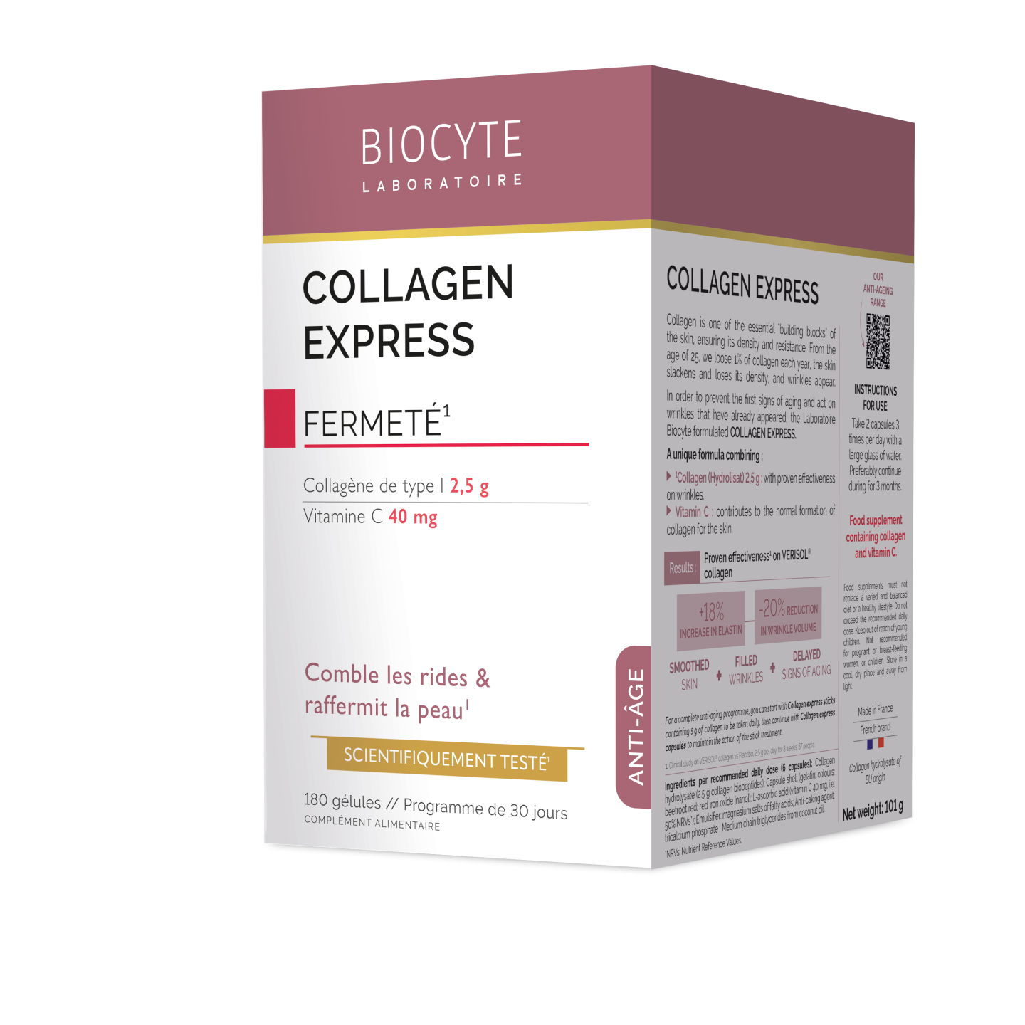 Biocyte Collagen Express anti-âge - 180 gélules
