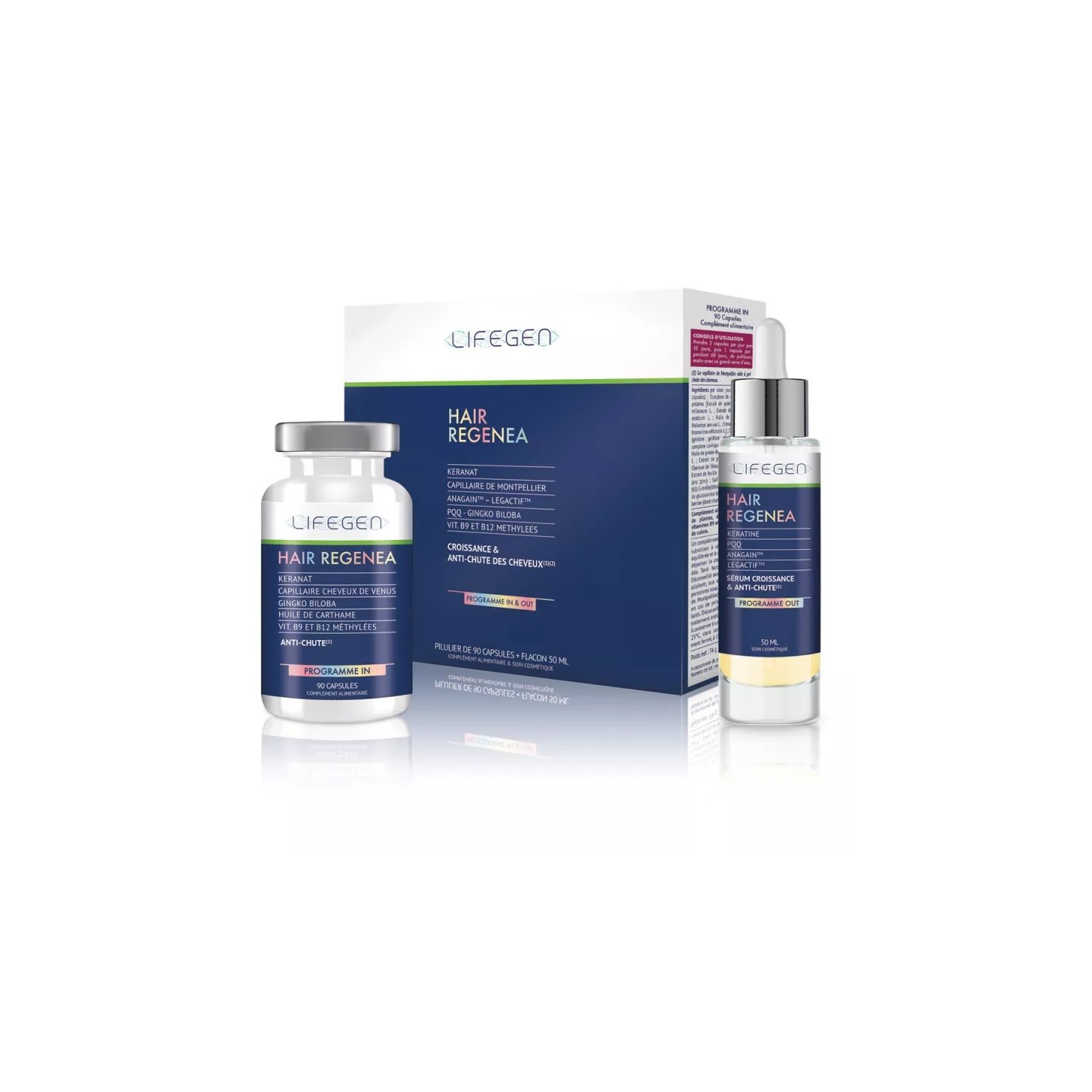 Biocyte Lifegen Coffret Hair Regenea In & Out - 90 capsules + flacon de 100ml