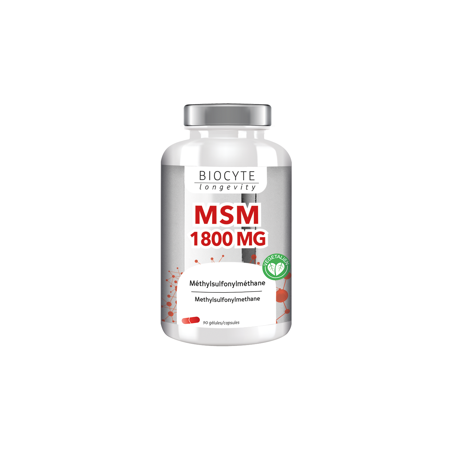 Biocyte Longevity MSM 1800 mg - 90 gélules