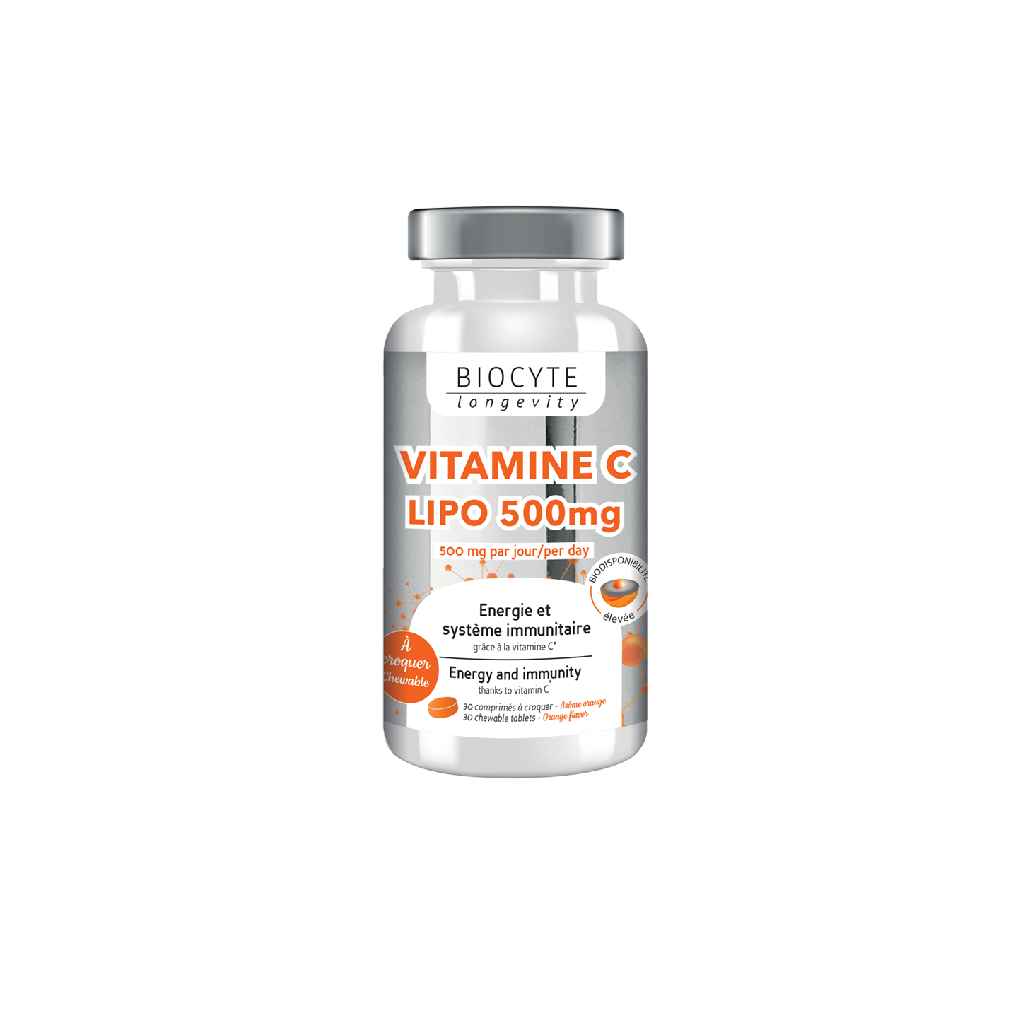 Biocyte Longevity Vitamine C Lipo 500mg - 30 comprimés à croquer
