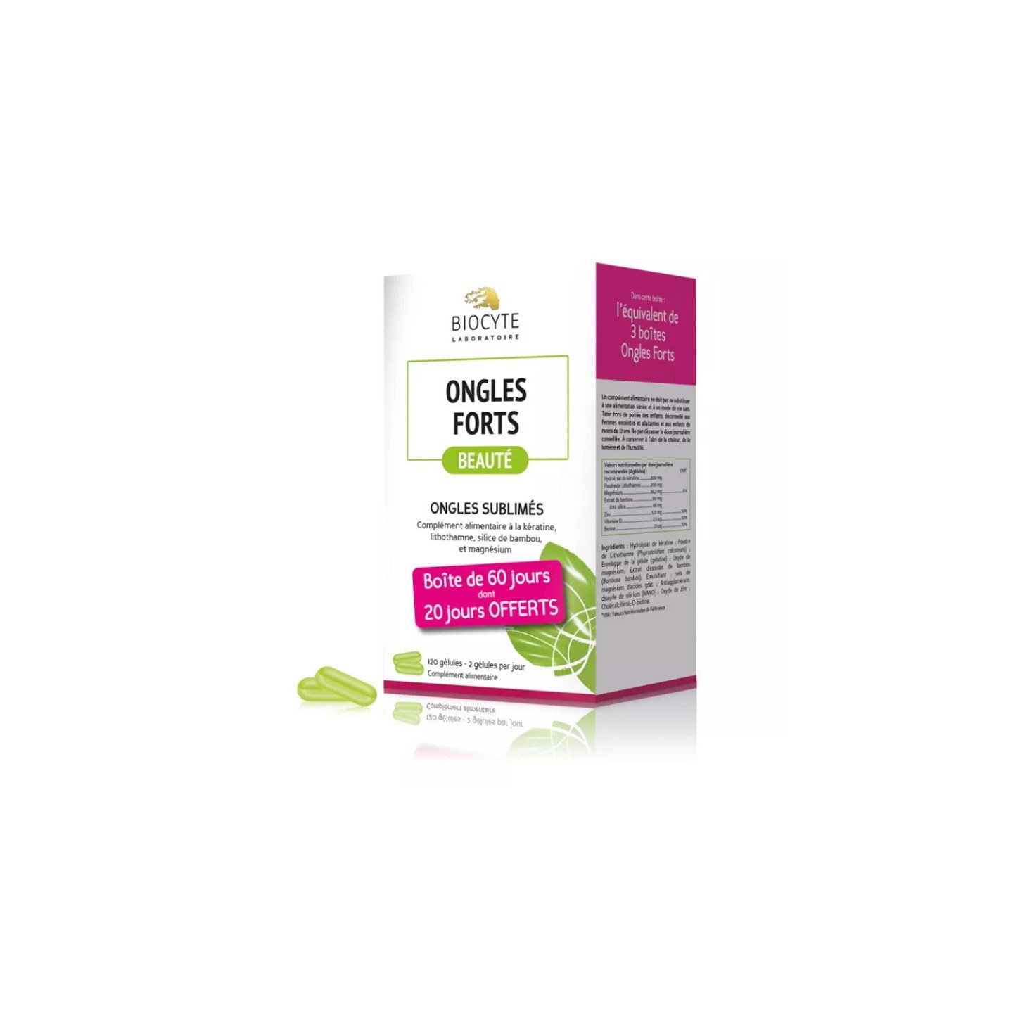 Biocyte Pack Ongles forts - 120 gélules