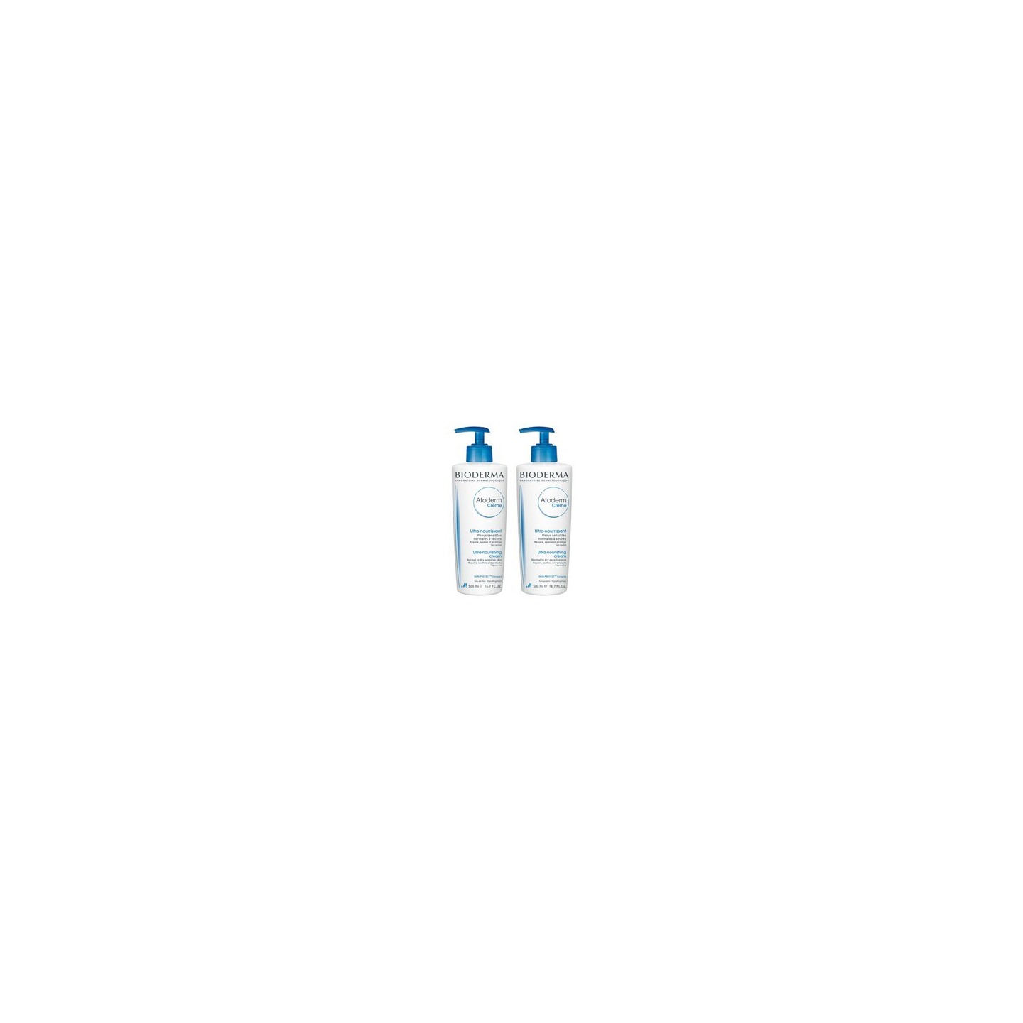 Bioderma Atoderm Crème Ultra Nourrissant Sans Parfum Peaux Sensibles normales à sèches 500ml Duo