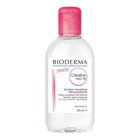 Bioderma Créaline H2O TS Eau Micellaire Démaquillante Visage Yeux Peaux Sensibles Très Sèches 250ml
