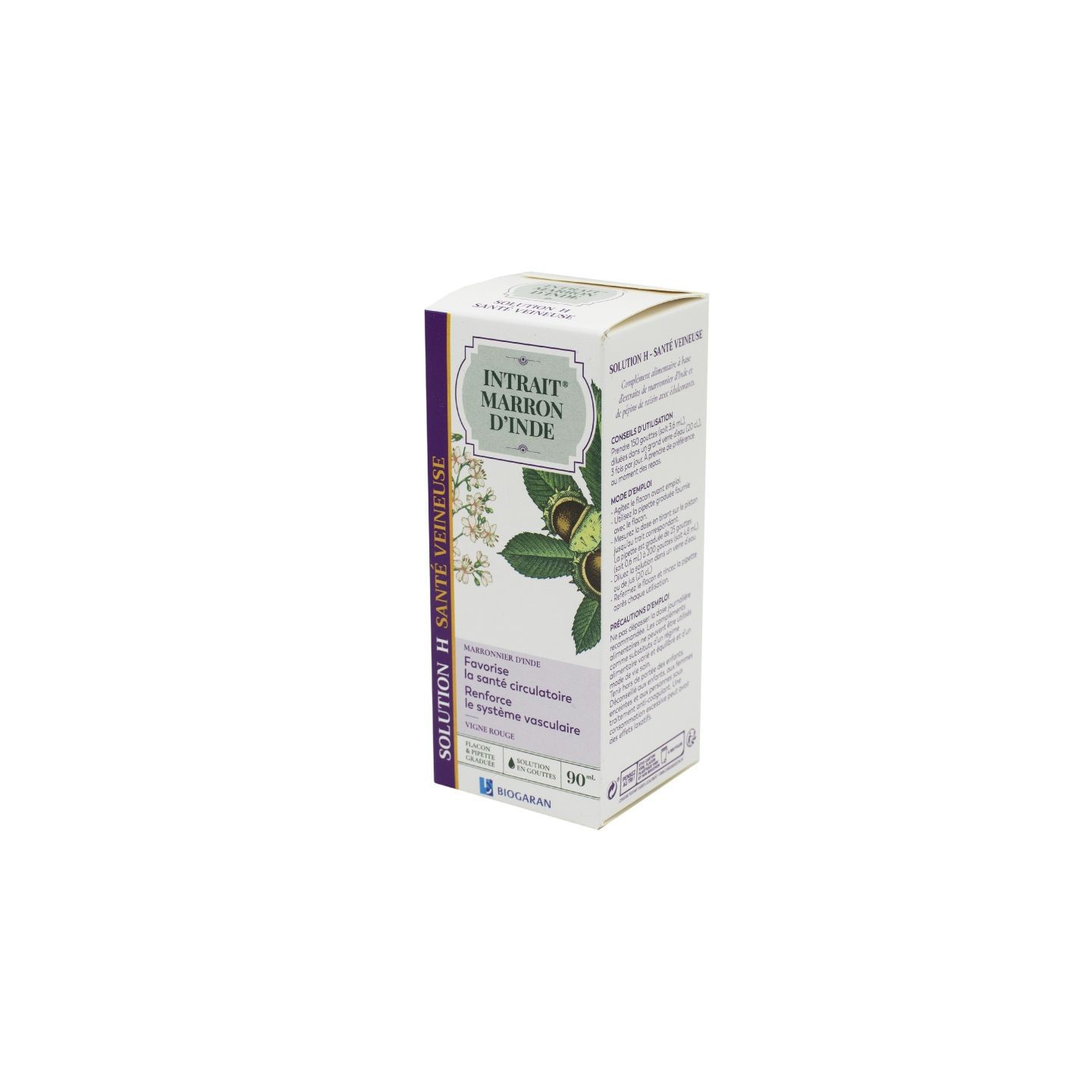 Biogaran Intrait de marron d'Inde Solution H Santé veineuse - 90ml