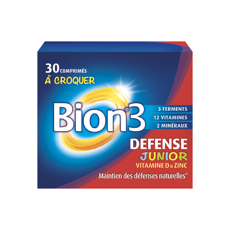 Pharmacie Bastille - Bion 3 Défense junior goût framboise 30 comprimés