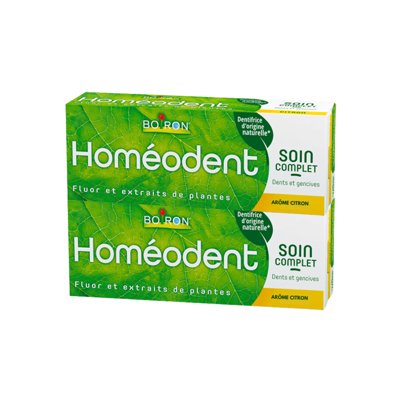 Pharmacie Bastille - Boiron Homéodent dentifrice soin complet citron lot de 2x75ml