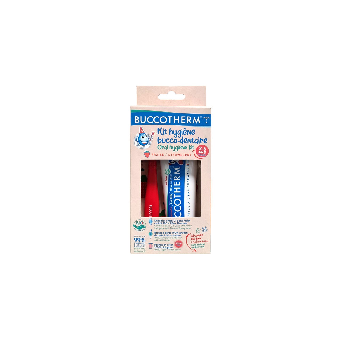 Buccotherm Kit hygiène bucco-dentaire enfant 2-6 ans Fraise