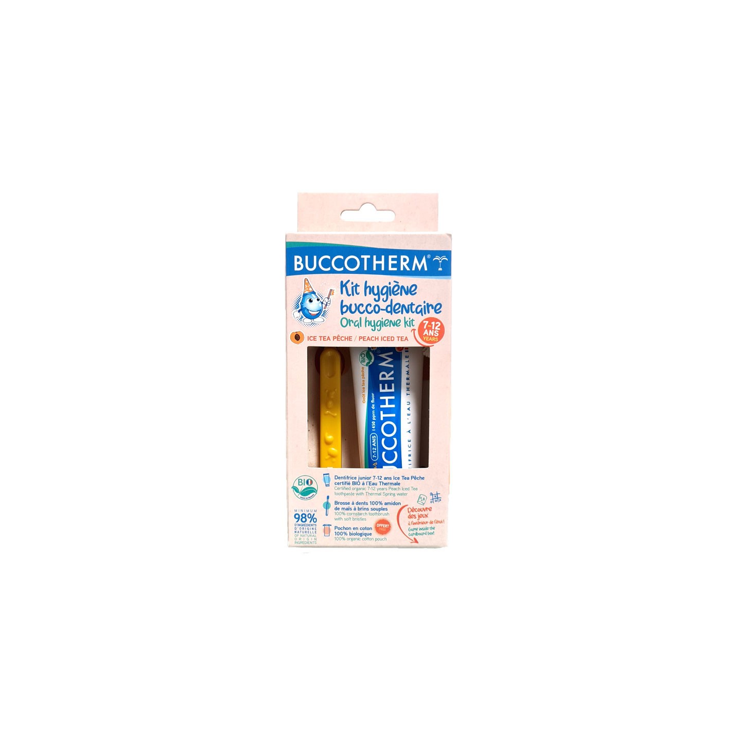 Buccotherm Kit hygiène bucco-dentaire junior 7-12 ans Ice Tea Pêche