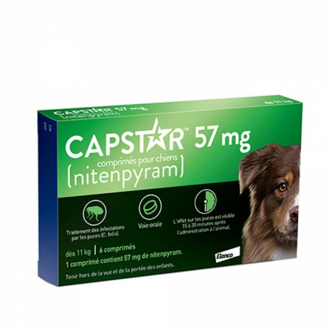 CAPSTAR Traitement Anti-Puces 57mg Grand Chien 6 comprimés
