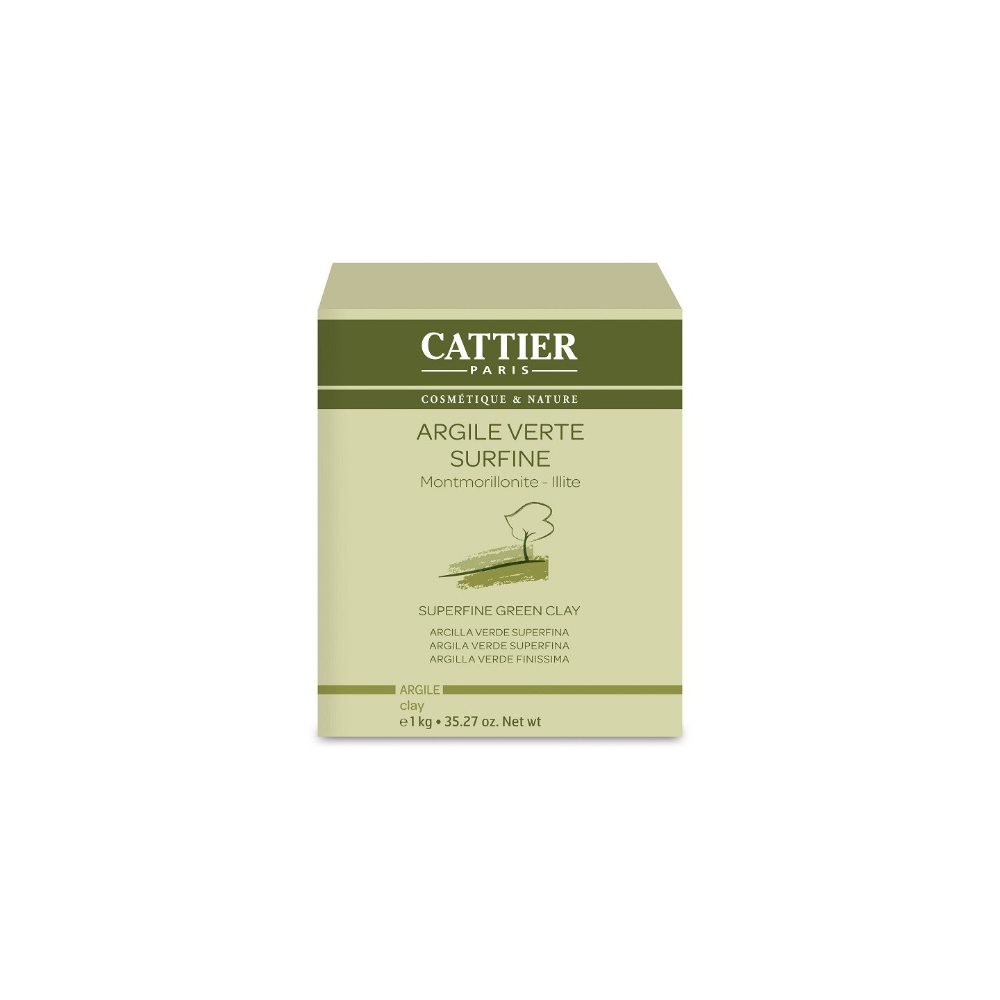 Cattier argile verte surfine - Boîte de 1Kg