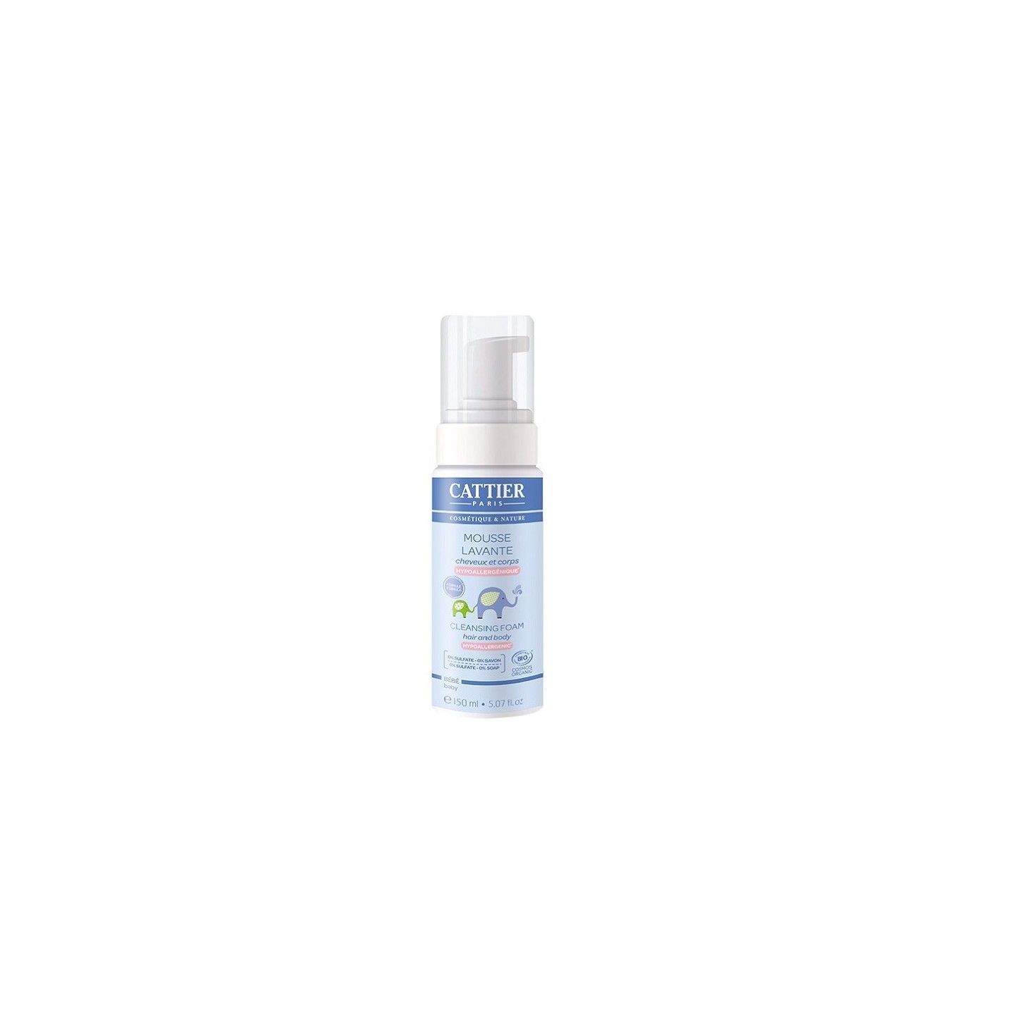 Cattier bébé mousse lavante corps et cheveux - 150ml