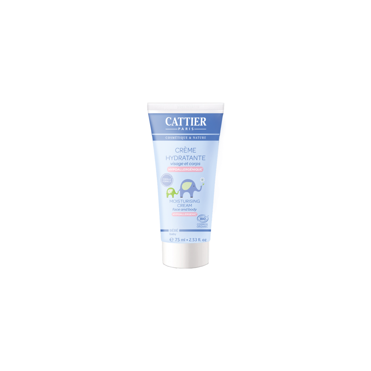 Cattier bebe creme hydratante bio visage et corps 75ml