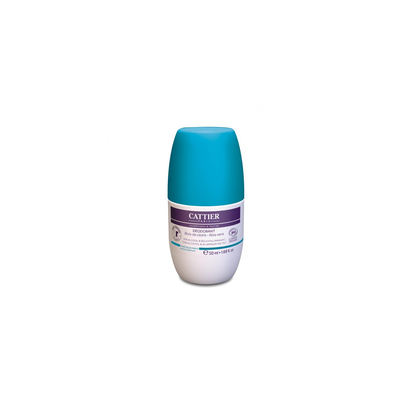 Cattier Déodorant roll-on fraîcheur marine Bio - 50ml