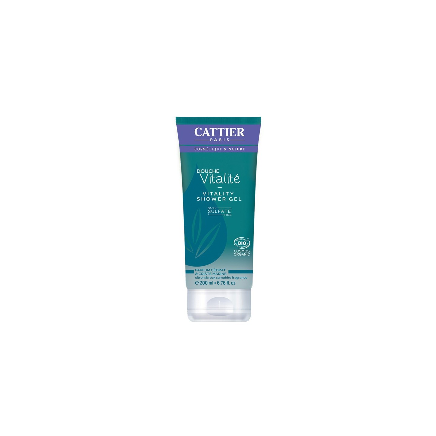 Cattier douche vitalité parfum cédrat et criste marine 200ml