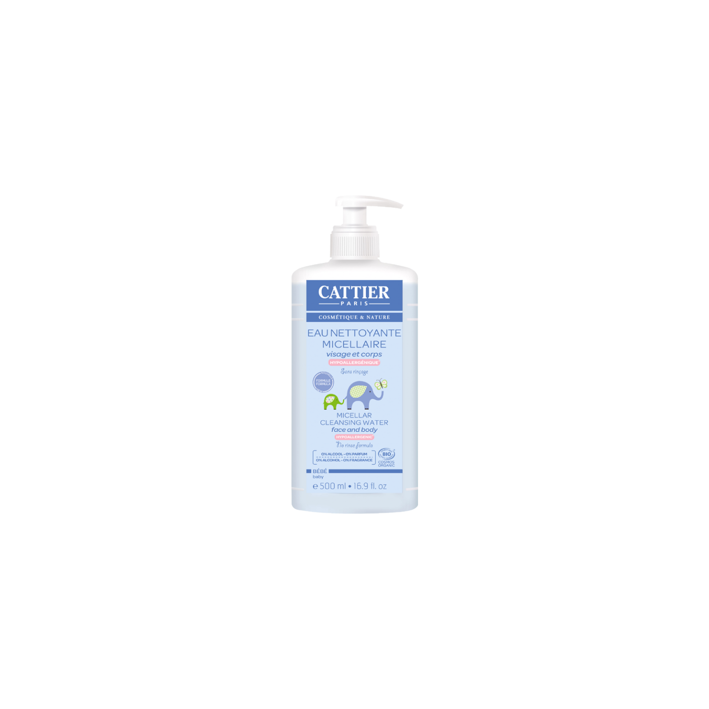 Cattier eau nettoyante micellaire bio visage et corps 500ml