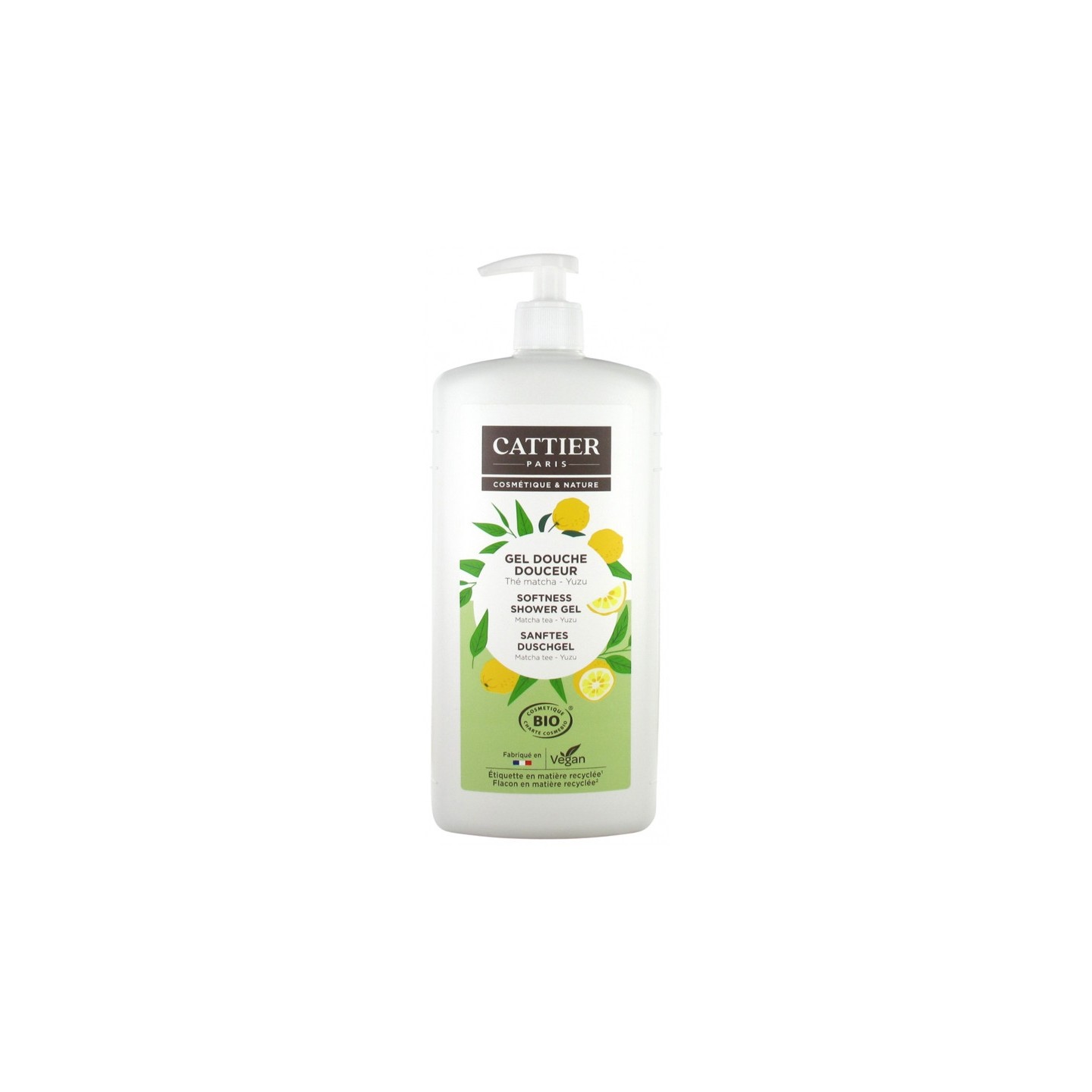 Cattier Gel douche Thé Matcha Yuzu Bio - 1L
