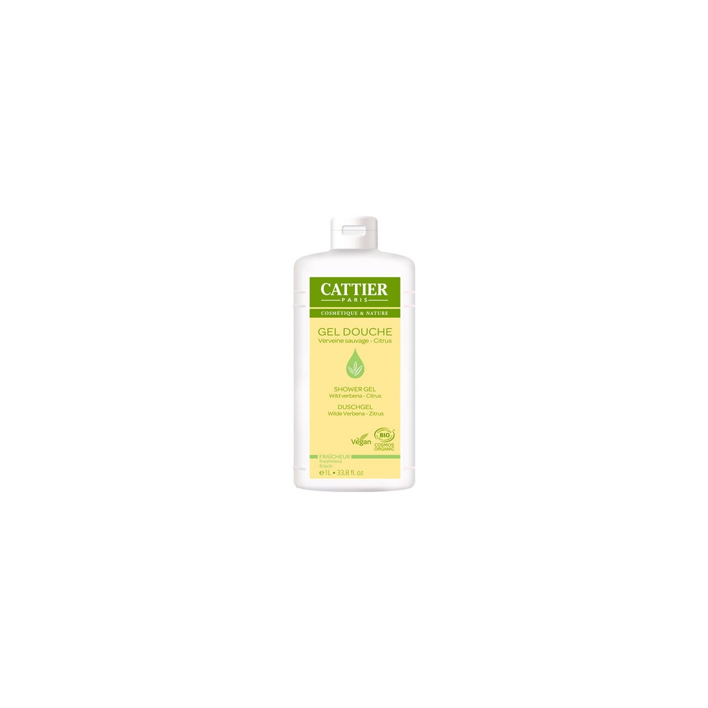 Cattier Gel douche Verveine Sauvage Citrus Bio - 1L