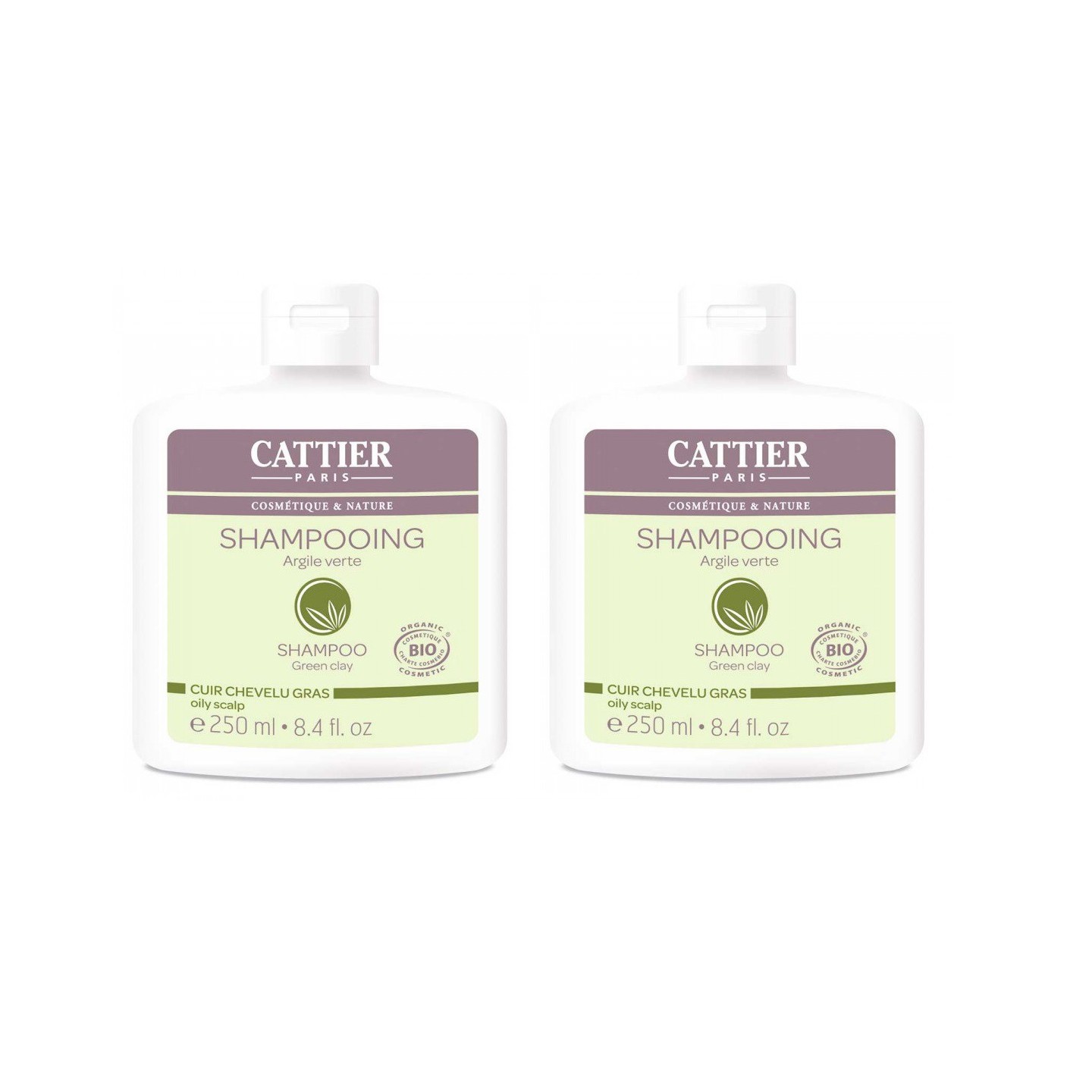 Cattier shampooing argile verte duo 250ml