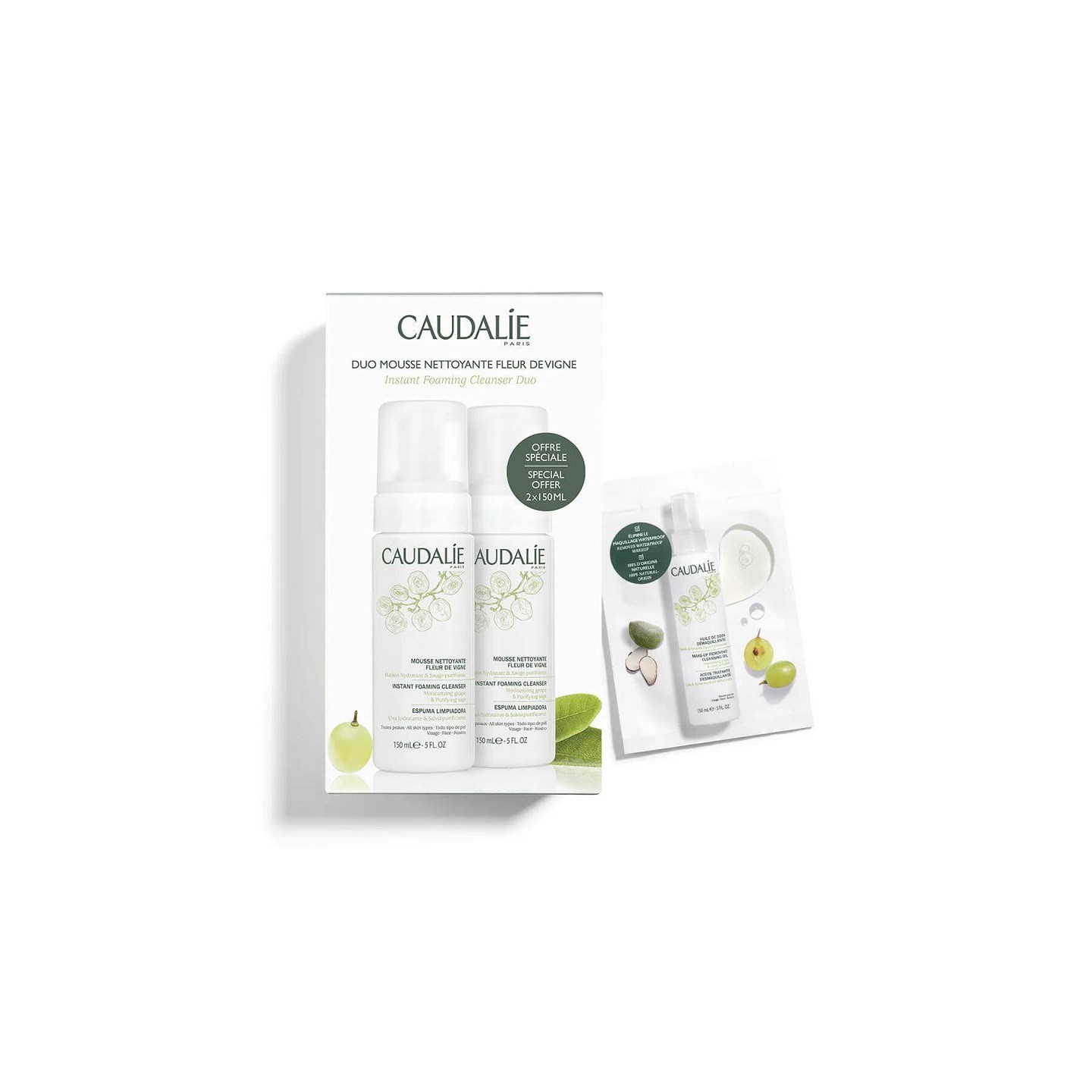 Caudalie Fleur de Vigne Duo mousse nettoyante - 2x150ml